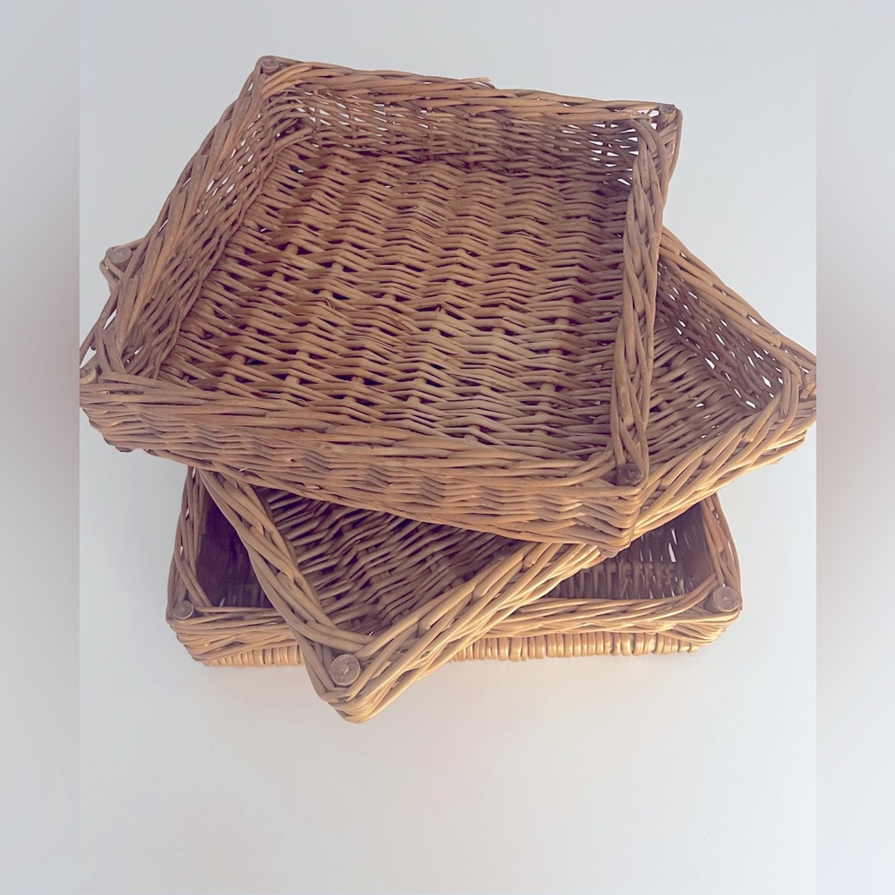 Handmade European Rattan Storage Organizers.